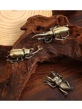 Brass Beetle Figurine Set of 3